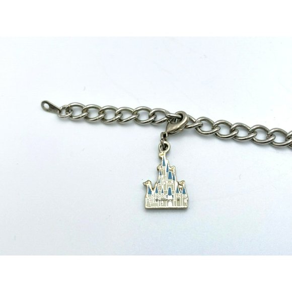 Walt Disney Charm Bracelet Silver Tone Clip Charms 7 3/4" Rhinestone Official - Picture 3 of 11